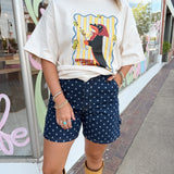 Mom Vibes Shorts in Dark Polka Dot