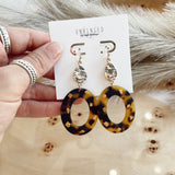Teardrop & Oval Dangle Earrings
