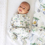 Caden Lane Golf Blue & Green Bamboo Sleeper Footies