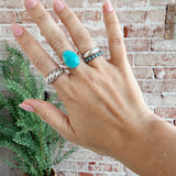 Water Resistant Silver Baguette Ring