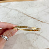 Pave CZ & Nail Head Bangle Bracelet