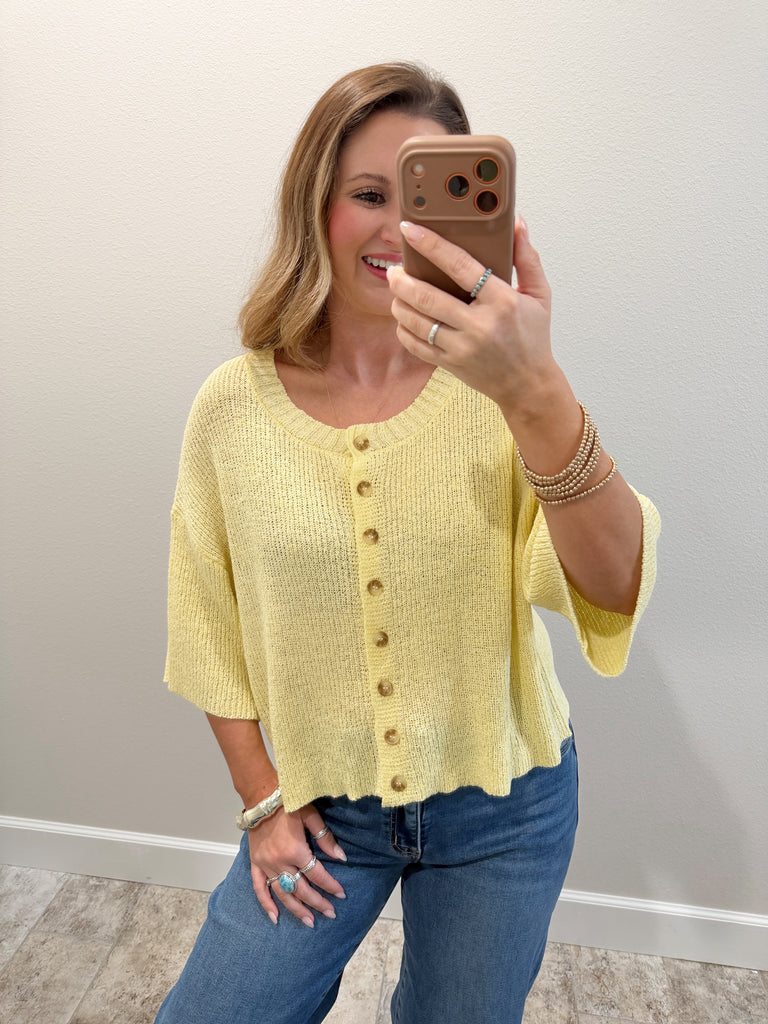 Butter Yellow Cardigan