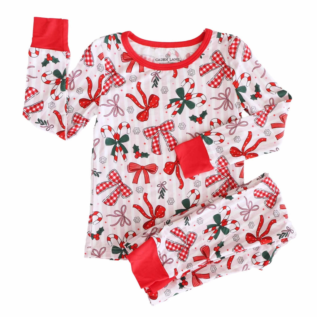 Caden Lane Holiday Bow Bamboo 2 pc Sleeper