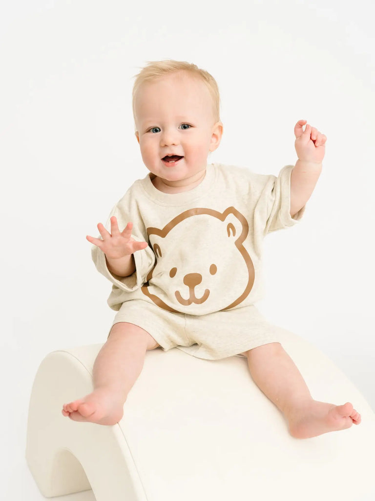 Oatmeal Bear Shorts Set