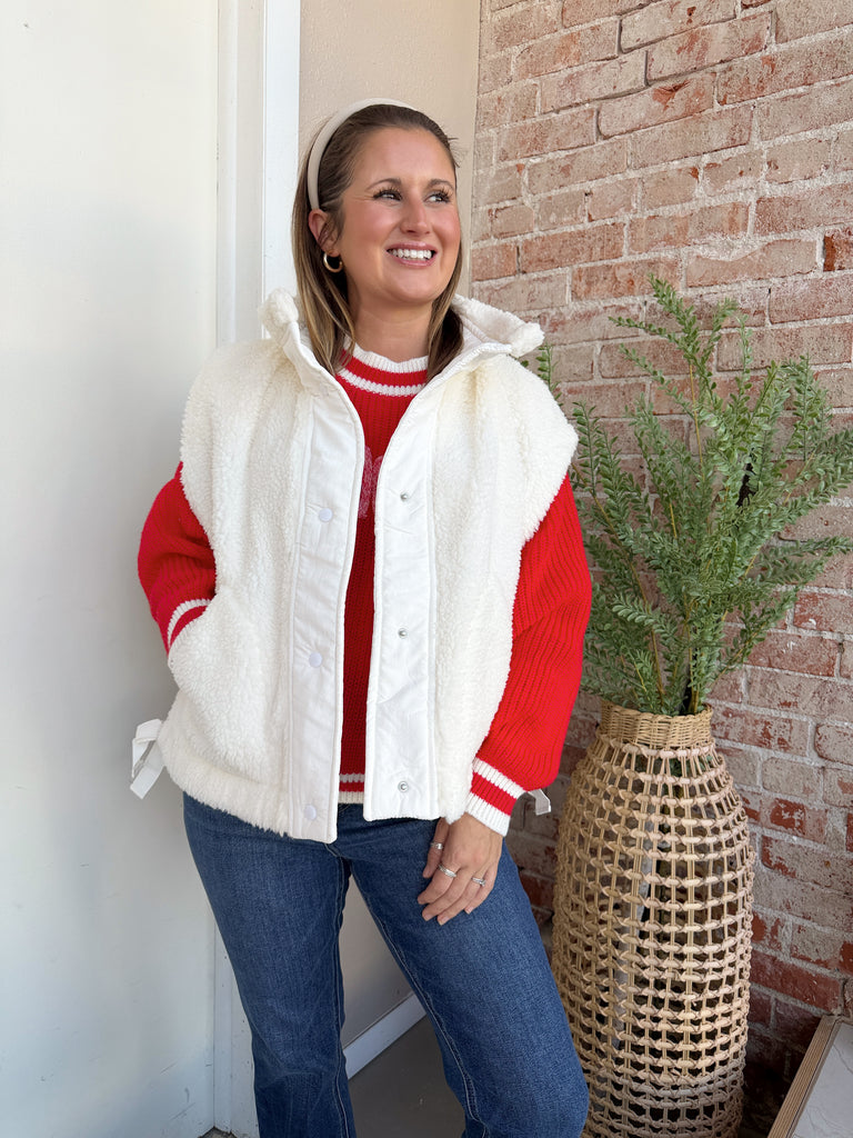 Mocha Frap Vest in White