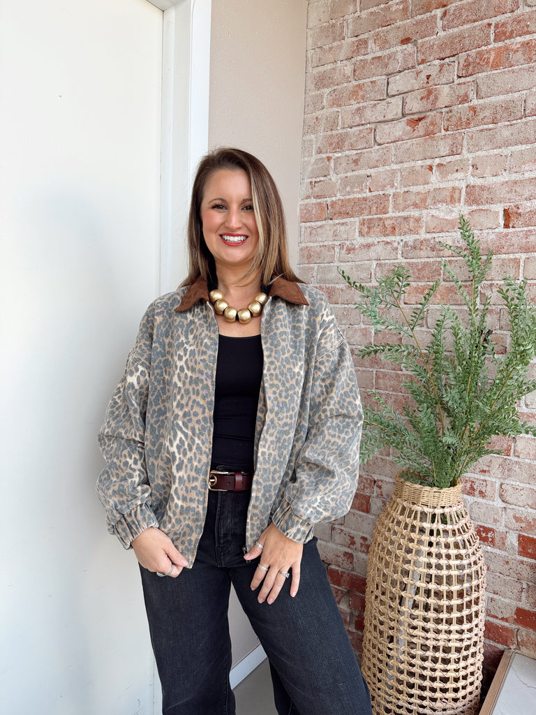 Washed Leopard Jacket