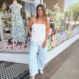 Gingham Twill Barrel Pants