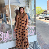 Mocha Dot Maxi Dress