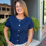 Sutton Denim Button Top