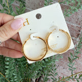 Pave Crystal Clover Hoops