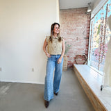 Mid Rise Front Seam Jeans