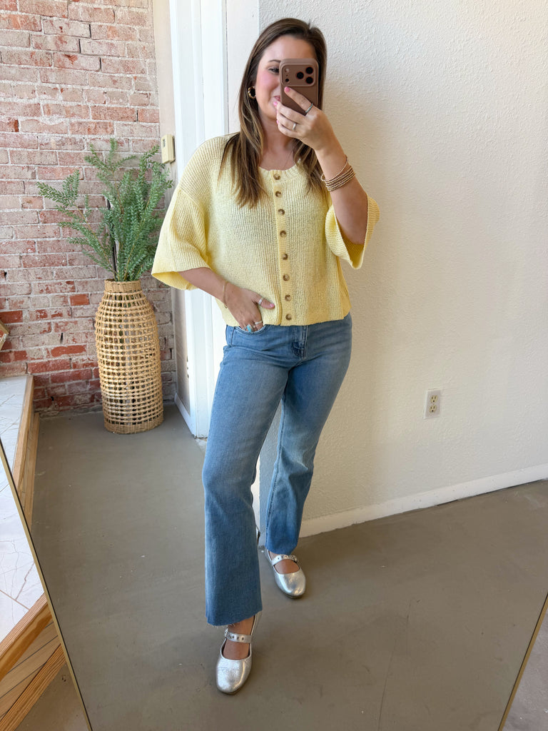 High Rise Crop Flare Jeans