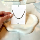 Two layer silver chain necklace