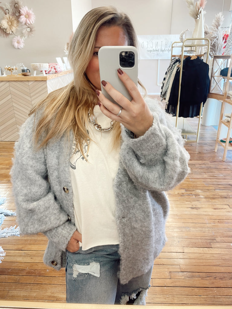 Cozy in Grey Cardigan