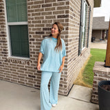 Stripe and Shine Set in Blue - Top
