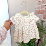 Quincy Mae Flower Field Ruffle Collared Dress