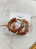 Hammered Metal Circle Acetate Hoops- Tan