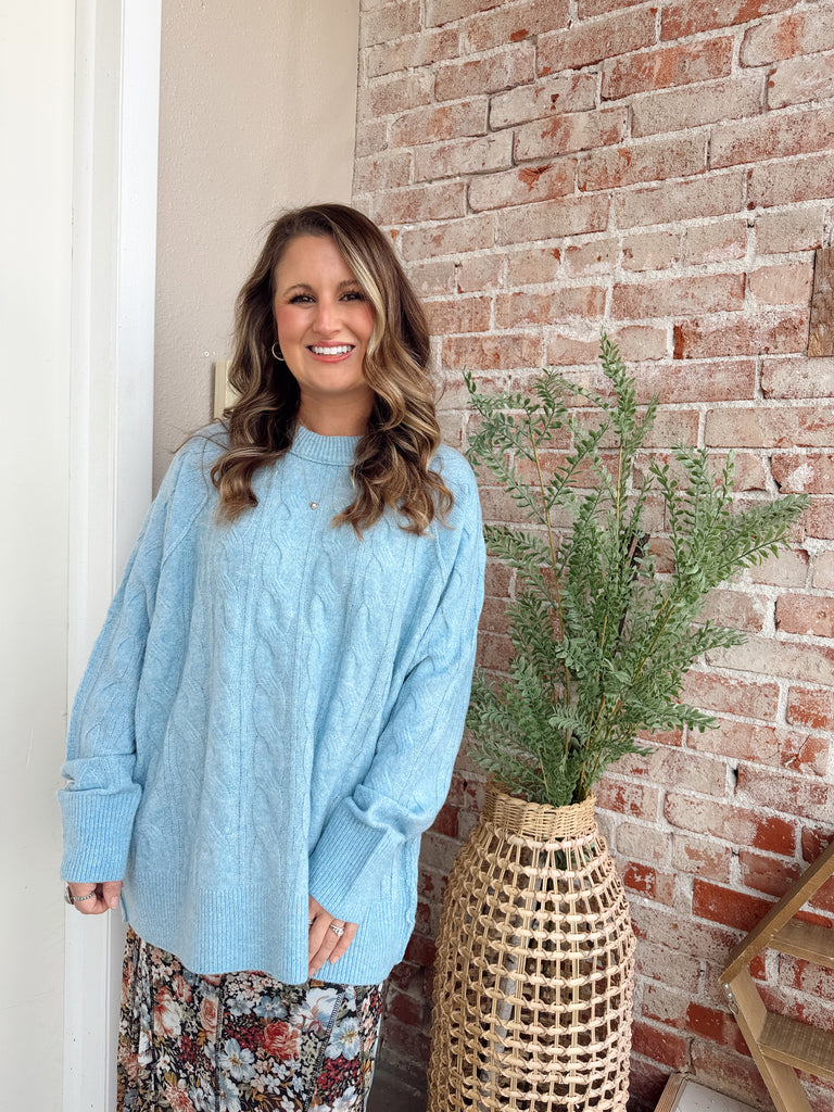 Smell the Lilac Sweater in Sky Blue
