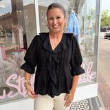 Flutter Top in Black