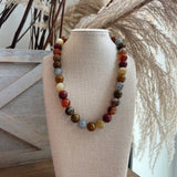 Multi Color Brown Beaded- Necklace