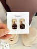Bold Faceted Stone Square Earrings
