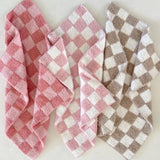 Checkered Mini Blanket in Strawberry