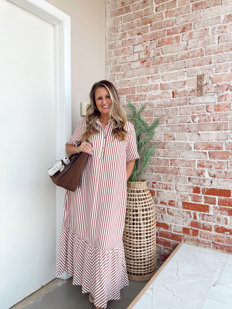 Run to the Market Dress in Rust