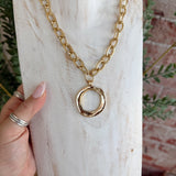 Geometric Ring Outline Necklace