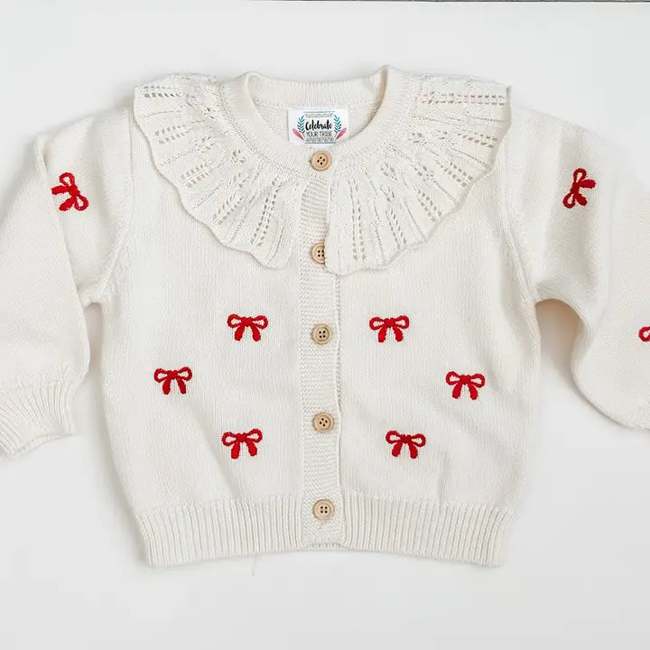 Red Bow Baby Cardigan