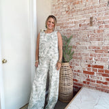 Palm Leaf Linen Set- Pants
