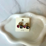 Oval & Square Stone Earrings