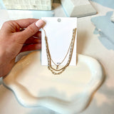 Three layer gold chain necklace