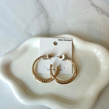 40mm Layered & Twisted Hoops Gold