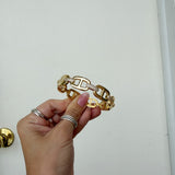 Water Resistant Horse Bit Bangle- Gold Statement