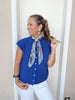 Spring Breeze Cardigan Vest in Royal Blue