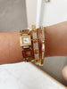 Pave CZ & Nail Head Bangle Bracelet