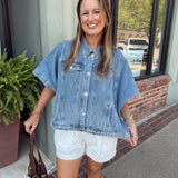 Denim Cape Jacket