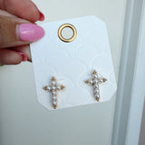 Pearl Cross Studs
