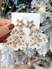 Large Christmas Tree Earrings in White