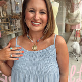 Butterfly Pendant Mix Bead Necklace