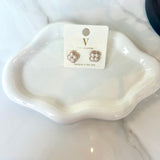 Clover Pearl Stud Earrings