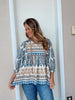Tans and Blues Top