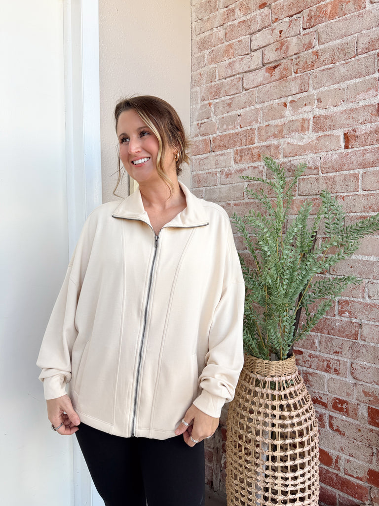 She's Athletic Jacket in Cream