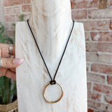 Rope Necklace- Brown and Gold