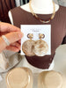 Mop Round Drop Earrings in Gold