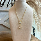 MOP Clover Pendant Dual Necklace