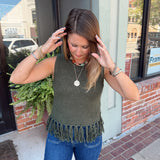 On the Fringe Sweater Top