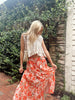 Coral Floral Maxi Skirt