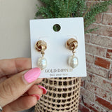 Knot and Pearl Earrings