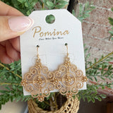 Filigree Cross Floral Point Earrings